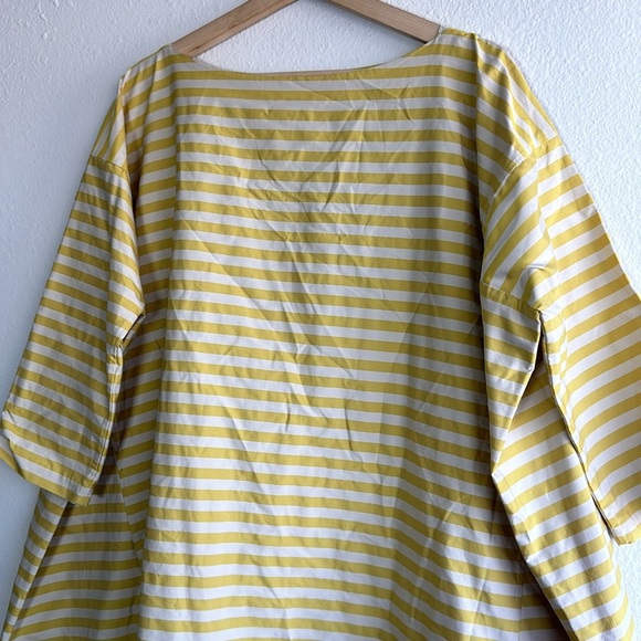 GORGEOUS Tia Cibani Yellow Striped Box Fit Oversized Dress Sz. M - Picture 3 of 7